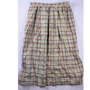 VTG  Act III Multi Color Plaid Pleated Midi Skirt  Sz 14 Dark Academia Retro